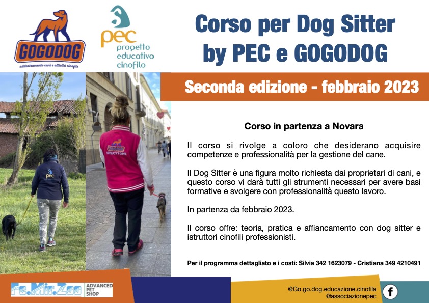 Corso dog sitter per le zone di Novara, Vercelli, Biella, in Piemonte